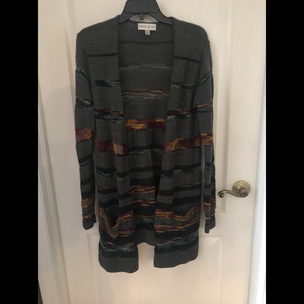 Open Front Grey Cardigan